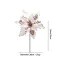 Elegante 28cm weiße Weihnachtssternblume aus Samt mit funkelnden Goldglitzer-Akzenten - Durchmesser 28CM / Weiß