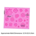 Stampo in silicone rosa multi-cavità con varie forme di rose 3D per creazioni fai-da-te - Rosa