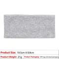 Detailed size specifications of gray ribbed elastic sports headband, 19.5cm by 8.8cm - Light Gray