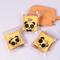 Panda-Thema selbstklebende transparente Brotbeutel mit süßem Druck 15x18cm 100 Stk - Panda Text 3-in-1