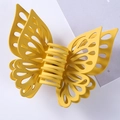 Matte bright yellow hollow butterfly hair claw clip with double-layer design - 15CM / Yellow