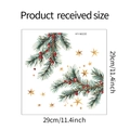 Kerst muursticker met dennentakken, rode bessen en sterren, maat 29x29 cm - Kerst Dennetakken Sterren / 29*29cm