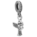 Antique silver S925 sterling silver flying hummingbird charm pendant with retro finish - Hummingbird Pendant