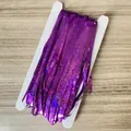 Deep purple laser foil fringe curtain for party decoration on a white card display - 1x2m / Laser Rose Red