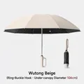 Automatic reverse umbrella in sycamore beige with integrated ring hook handle and 106cm canopy - 23 Inch / 106cm Diameter / Sycamore Beige