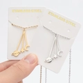 Stainless steel star moon planet pendant necklace, minimalist cute clavicle chain jewelry gift. - Moon Stars Universe