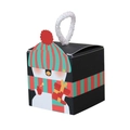 Small square Christmas gift box featuring a cute penguin design with red and green scarf - Penguin Style