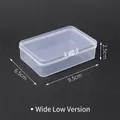 Transparent wide short plastic card storage box with hinged lid, 9.5x6.5x2.5cm - Wide Style