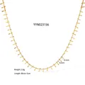 Detail of 18K gold plated stainless steel necklace featuring frosted texture bar pendants - Tassel Spike Design Stainless Steel Necklace (YYN023156) / Gold