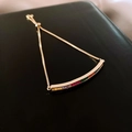 Adjustable golden bolo bracelet featuring rainbow gradient cubic zirconia baguettes - Rainbow Gradient Gem Bolo Style (14# Bracelet - Gold - Colorful) / Gold