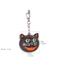 Detailed view of cat keychain dimensions 4.3cm and 13.6g weight with metal hook - Black Cat Keychain