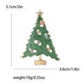 Green glitter Christmas tree brooch with colorful rhinestones and size measurements - Christmas Tree-2542 (Green Glitter Multicolor Rhinestone)