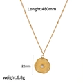 Golden titanium steel necklace with starfish pendant and white pearl on white background - Hammered Round Pearl Necklace (TN3447)