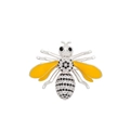 Bee brooch with yellow enamel wings and micro-set zircon in a silver-tone finish - Silver Yellow Wing Enamel Bee (K1249-SI)