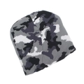 Detail einer schwarz-grauen Camouflage-Strickmütze mit weichem und warmem Stretch-Gewebe - Einheitsgröße / Schwarz Weiß Grau Camo (B)