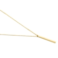 Collar minimalista de acero inoxidable bañado en oro con colgante de barra geométrica y cadena - Dorado