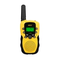 Yellow and black T-388 handheld walkie talkie for kids with LCD display and antenna - Yellow and Black