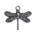 Colgante de libélula vintage en plata antigua para creación de joyas DIY y artesanía - Modelo 17550 (21*20mm) 2g