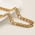 Chunky gold stainless steel Cuban curb chain necklace for men with polished finish - 8mm*50cm