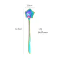 Rainbow stainless steel flower coffee spoon in balloon flower shape with dimensions - Iridescent Platycodon