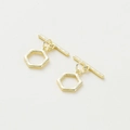 14k gold plated hexagonal OT toggle clasp set for handmade DIY bracelets and necklaces - 14K Hexagonal OT Clasp - 4Pcs/Pack