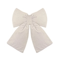 Elegant light grey velvet Christmas bow ornament for DIY wedding and festive home decoration - Light Gray