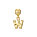 Close-up of a high-polished 18k gold-plated balloon letter W charm pendant - Letter W