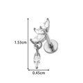 Silver stainless steel labret stud with marquise cubic zirconia 1.53cm height - Long Dangle Style (0196-2#) / Silver