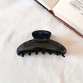 Pinza per capelli a scacchi blu scuro in stile francese per acconciature eleganti da donna - Quadretti Blu Inchiostro