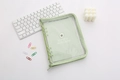 Green transparent A5 PVC binder notebook with YUMMY AVOCADO print and zipper - A6 / Pale Green (Avocado Pattern)