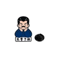 Cartoon-Emaille-Anstecknadel mit literarischer Figur und chinesischem Text-Design - Warten auf Feierabend