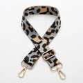Adjustable wide shoulder strap replacement featuring classic leopard print and gold hardware - Silver Hook / No.190