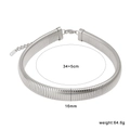 16mm wide silver titanium steel snake chain choker necklace with 34+5cm adjustable length - 16mm / Steel