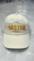 Crèmekleurige katoenen honkbalpet voor kinderen met gele Boston-borduring - Kinderen (2-8 Jaar) / BOSTON Beige
