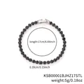 Pulsera tennis de 17cm con circones negros y cierre de metal color plateado - 4.0 Oro Blanco Circonia Negra - 17cm