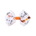 Fermaglio per capelli bianco Halloween con zucca arancione e motivo Trick or Treat - Dolcetto o scherzetto