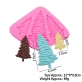 Molde de silicona rosa para fondant de árbol de Navidad con varios tamaños para hornear - Árbol de Navidad Estilo 1 / Rosa