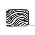 Portacarte chic con motivo zebrato, cerniera dorata e scomparti multipli - Zebra Bianca e Nera