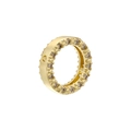 Close-up of vintage gold-plated spacer bead with cubic zirconia for DIY jewelry making - VZ440 Gold White Zirconia 10mm