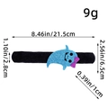 Halloween slap bracelet featuring a blue glitter ghost with bow on black felt material - Blue Ghost