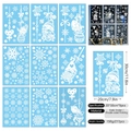 9 sheets of 3D Christmas window stickers with Santa, snowflakes, and festive dwarfs - Santa Hanging Ornaments 9-Sheet Set