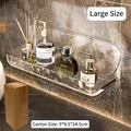 Large transparent ripple acrylic wall-mounted bathroom shelf with 24x9x8cm dimensions - Large (Boxed)