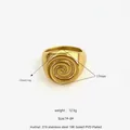 Vintage-Ring aus Edelstahl mit Schneckenspirale und 18K Goldbeschichtung, 17mm - US 7 / Goldener Kleiner Spiral Geschlossener Ring