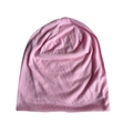 Soft pink knitted slouchy beanie for men and women made of premium cotton fabric - Light Pink