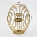 Cesto dorato in filo metallico per capsule caffè con logo COFFEE, 18x23cm - Grande / Oro