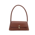 Chic brown leather shoulder bag with a gold twist lock and a single curved handle - Tan