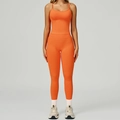Ensemble de yoga orange sans couture avec débardeur court et legging taille haute - S / Vest+Leggings - Vibrant Orange
