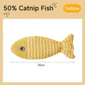 Gelbes Katzenminze-Fischspielzeug aus Leinen mit Wellenmuster, Länge 20 cm - 50% Katzenminze / 20cm / Gelb