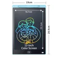 Tavoletta da scrittura LCD da 12 pollici blu per bambini con disegni color arcobaleno - Schermo a Colori da 12 Pollici / Blu