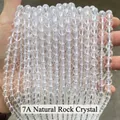 Handheld 7A grade natural clear white quartz crystal beads for DIY jewelry making - 4mm approx 90pcs / 7A Natural White Crystal (Light Cloudiness)